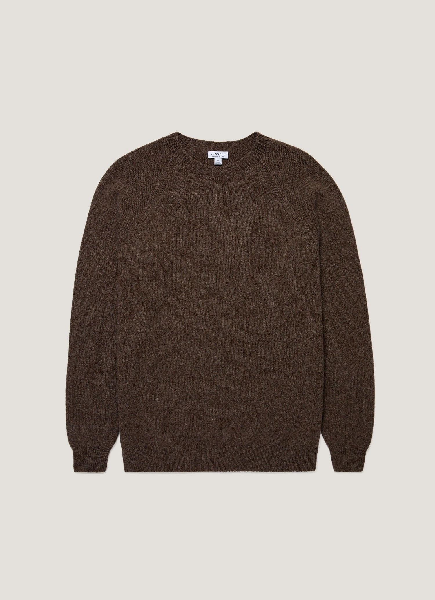 Calm Tones Home Layer Men's Shetland Crew Neck Jumper in Bark