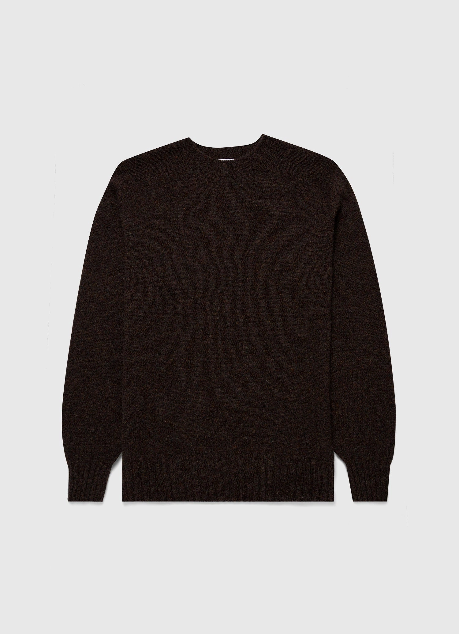 Off Duty Look Men's Shetland Crew Neck Jumper in Dark Green Melange