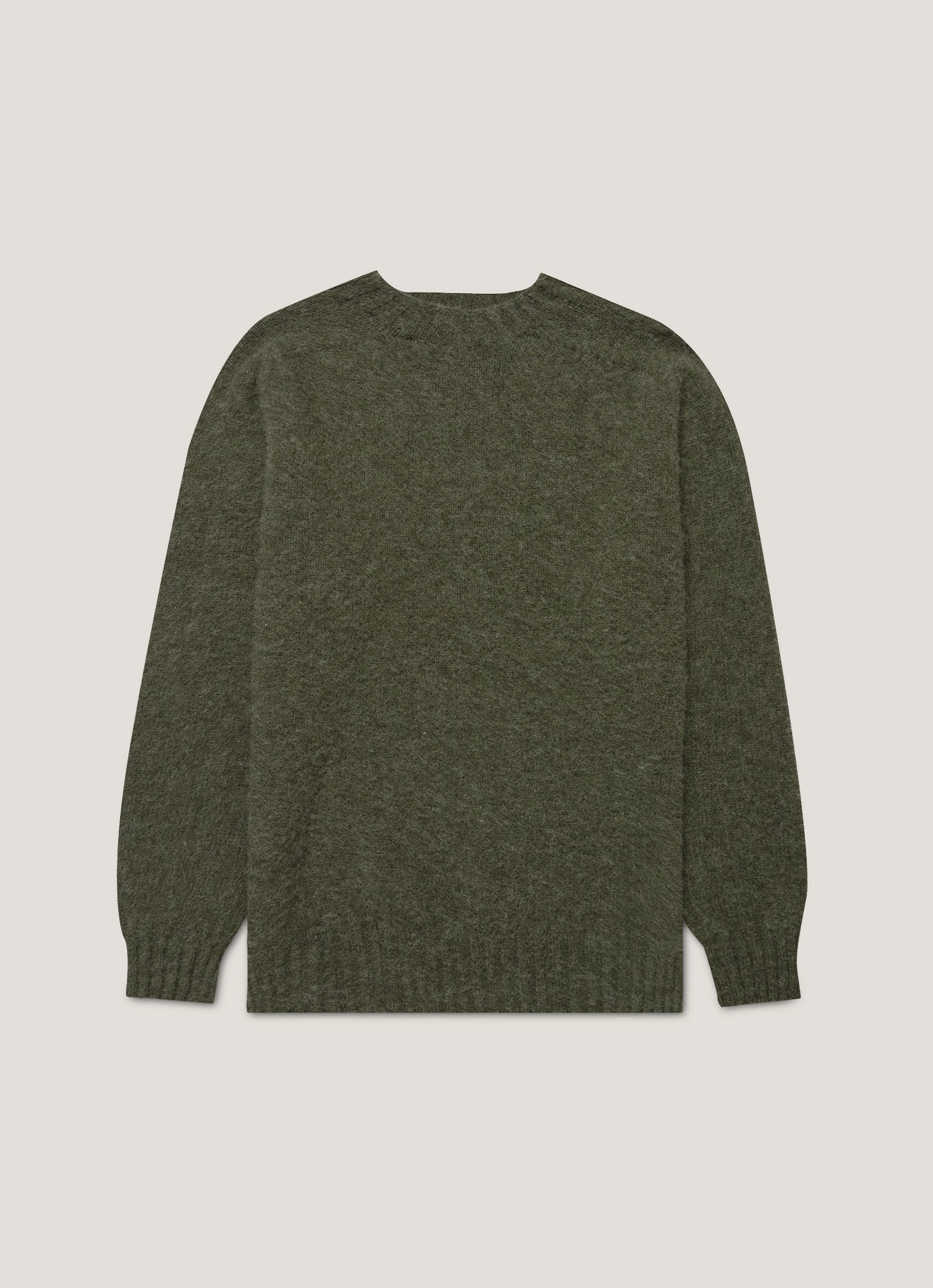 Men's Shetland Crew Neck Jumper in Sea Moss FastDrying Textured Weave