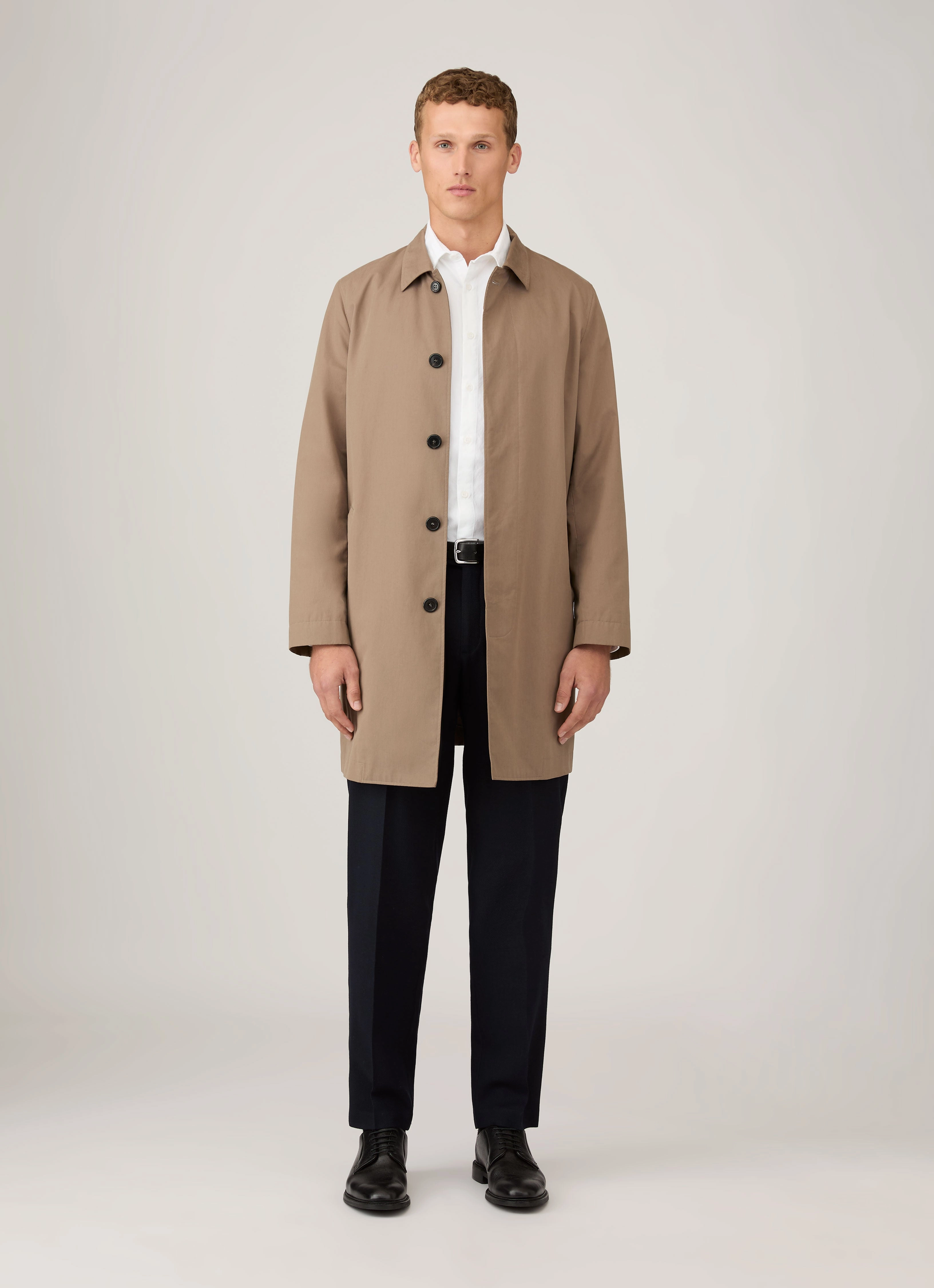 autumn clothing design Men's Showerproof Cotton Mac in Dark Stone