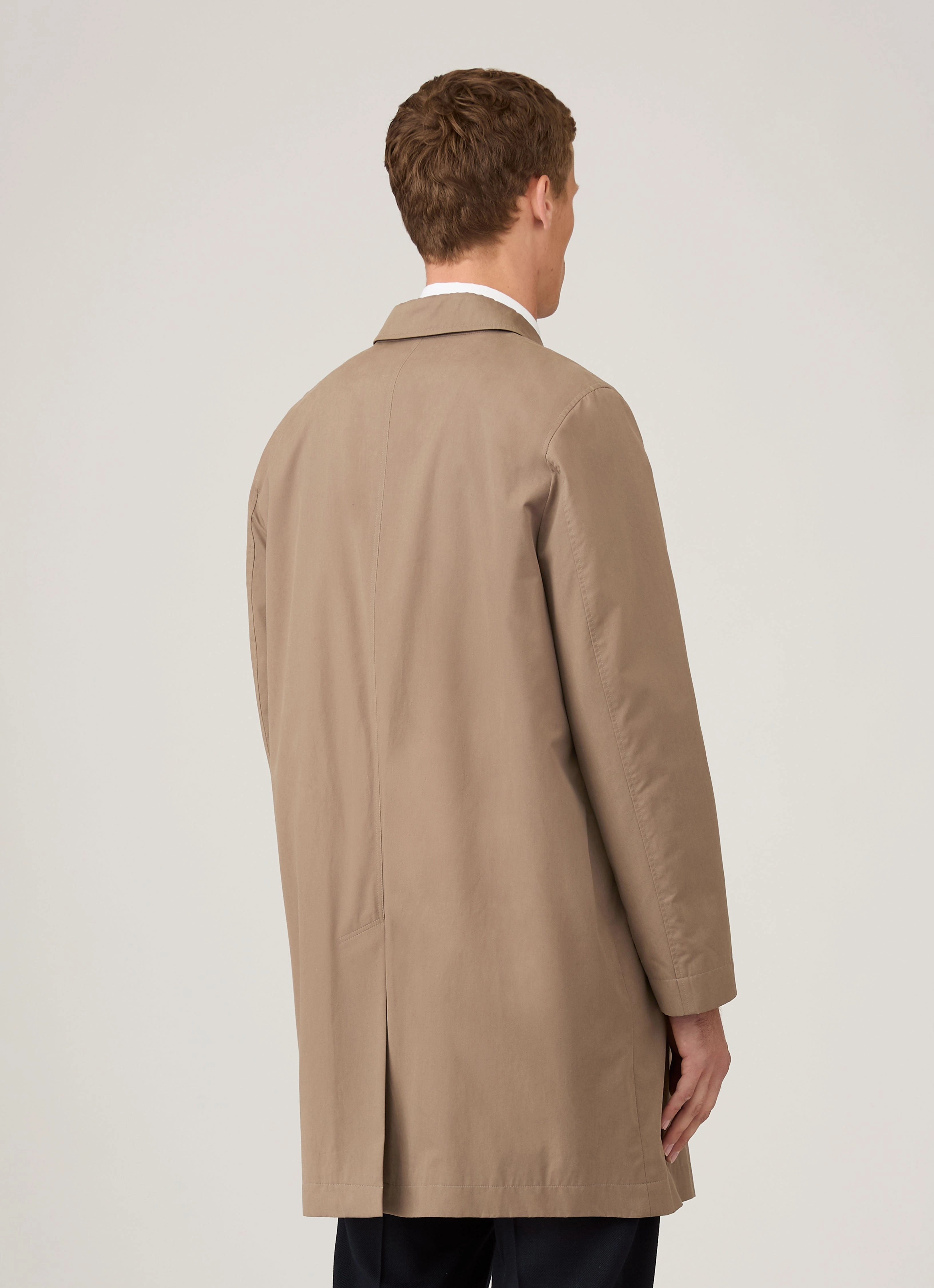 pilots Men's Showerproof Cotton Mac in Dark Stone