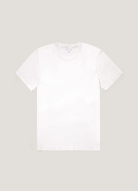 Men's Silk Cotton T-shirt in White Quick Match Soft Breathable Relaxed Design Men's Silk Cotton T-shirt in White