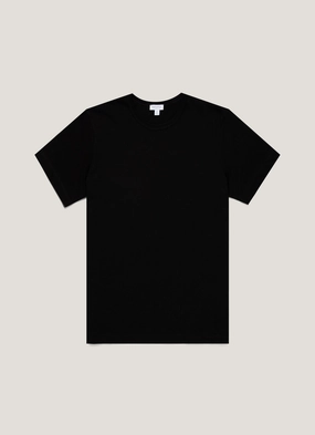Men's Single Jersey T-shirt in Black Androgynous - balanced Sport Flex Fit Design Men's Single Jersey T-shirt in Black