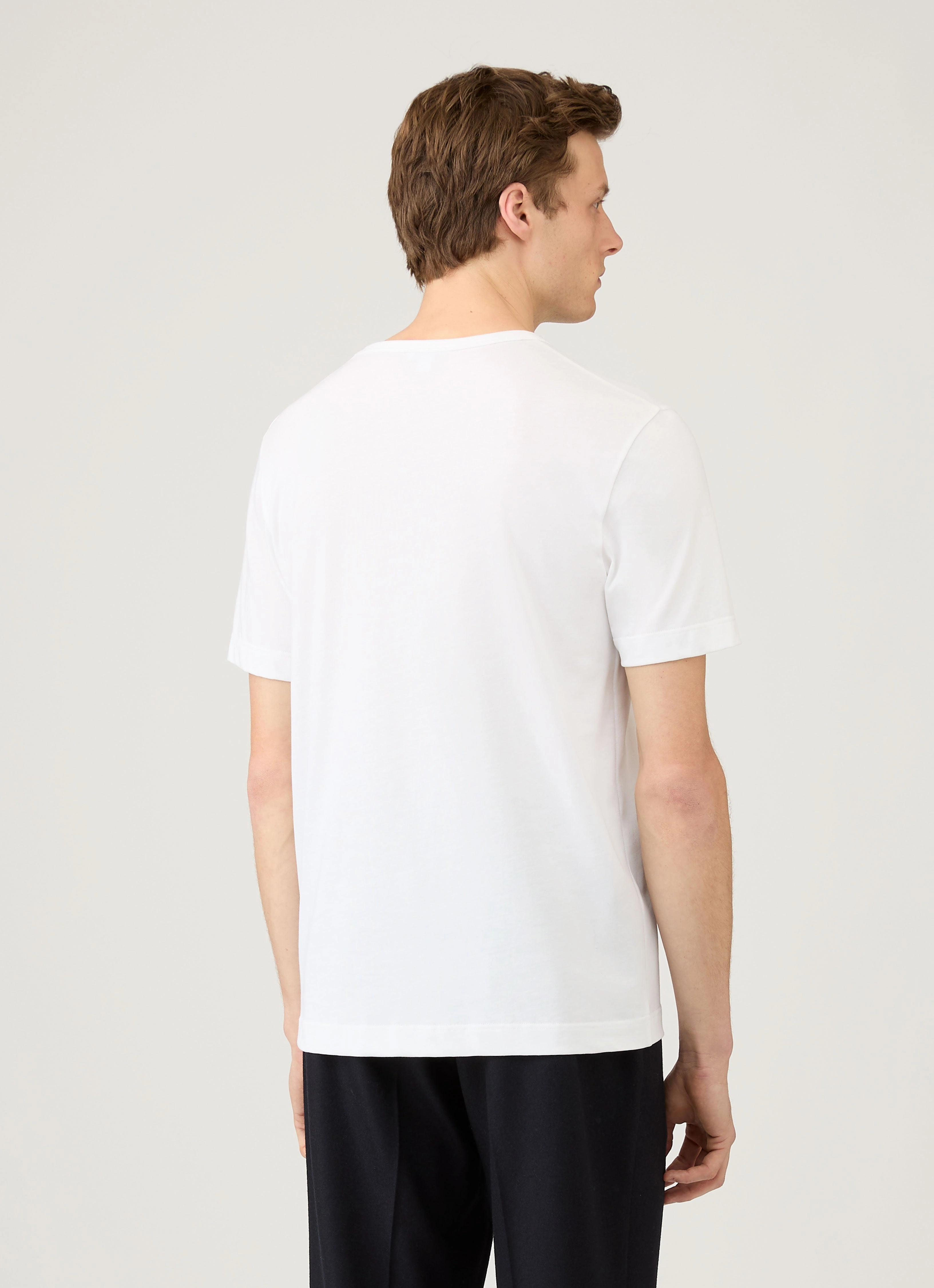 Men's Single Jersey T-shirt in White Airflow Mesh Panels NonIrritatingTags
