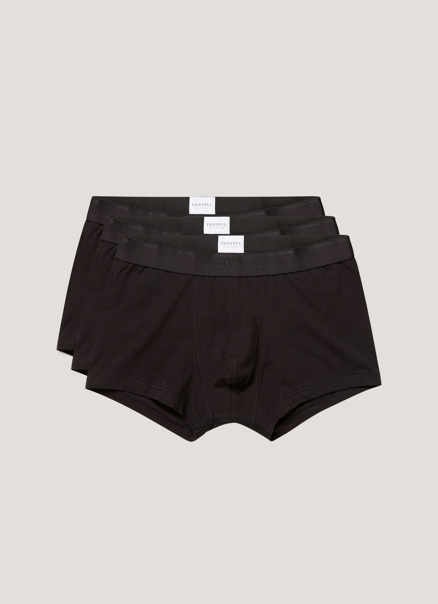 Men's Stretch Cotton Trunks 3-Pack in Black Cozy Comfort Design Chic Vibe Printed design