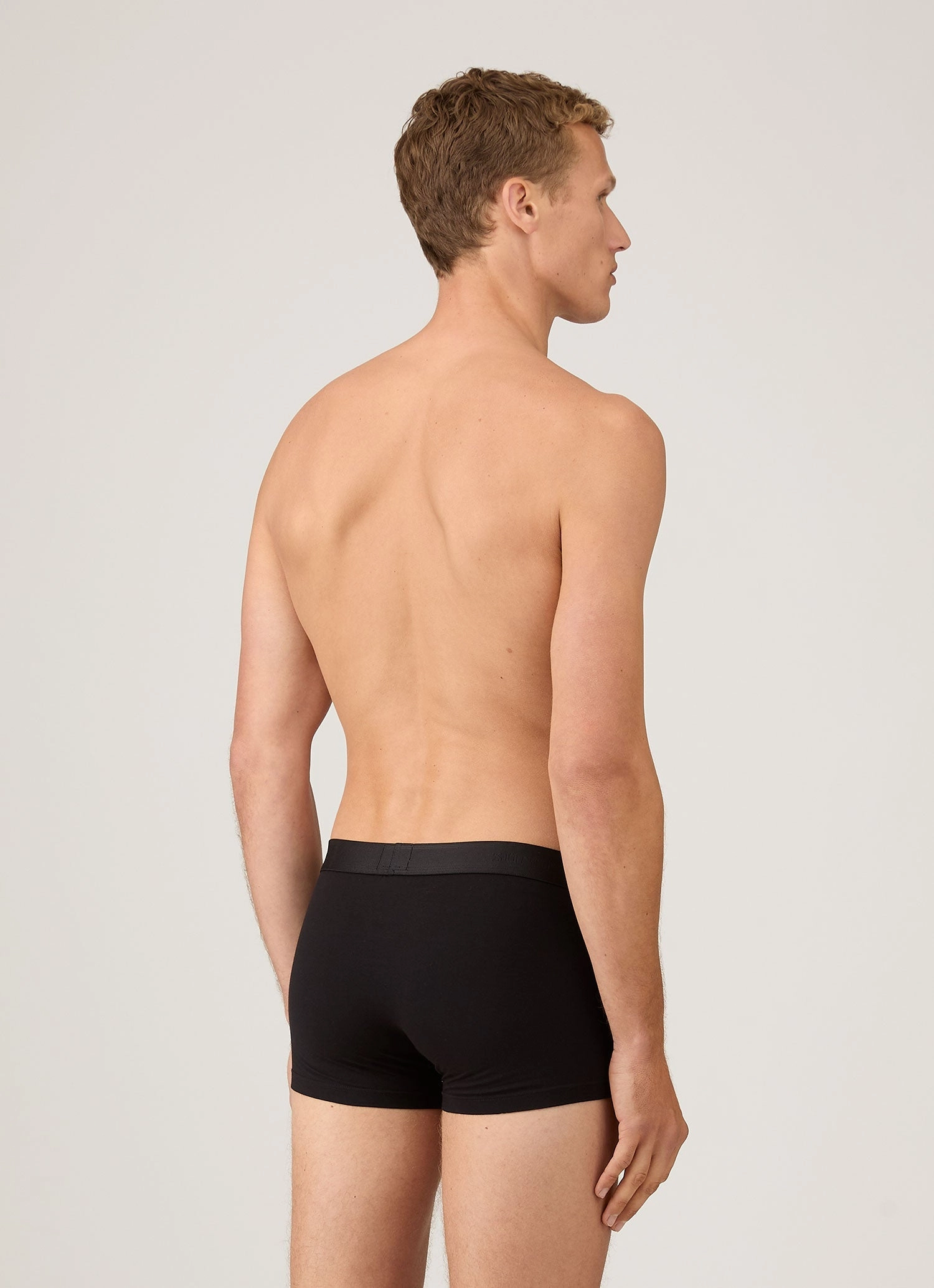 Men's Stretch Cotton Trunks 3-Pack in Black Cozy Comfort Design Breathable mesh panel Vegan