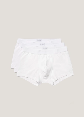 Men's Stretch Cotton Trunks 3-Pack in White Flatlock Seam Construction Men's Stretch Cotton Trunks 3-Pack in White Flatlock Seam Construction Men's masculinity Heavyweight Weave