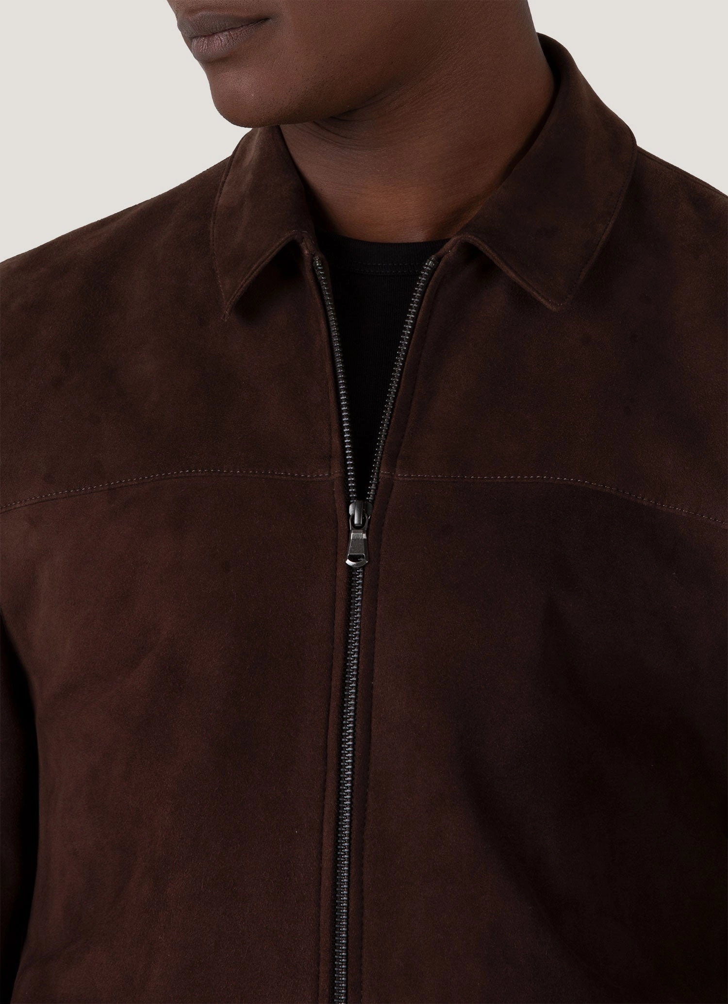 suitable for religious ceremonies Men's Suede Harrington Jacket in Cocoa