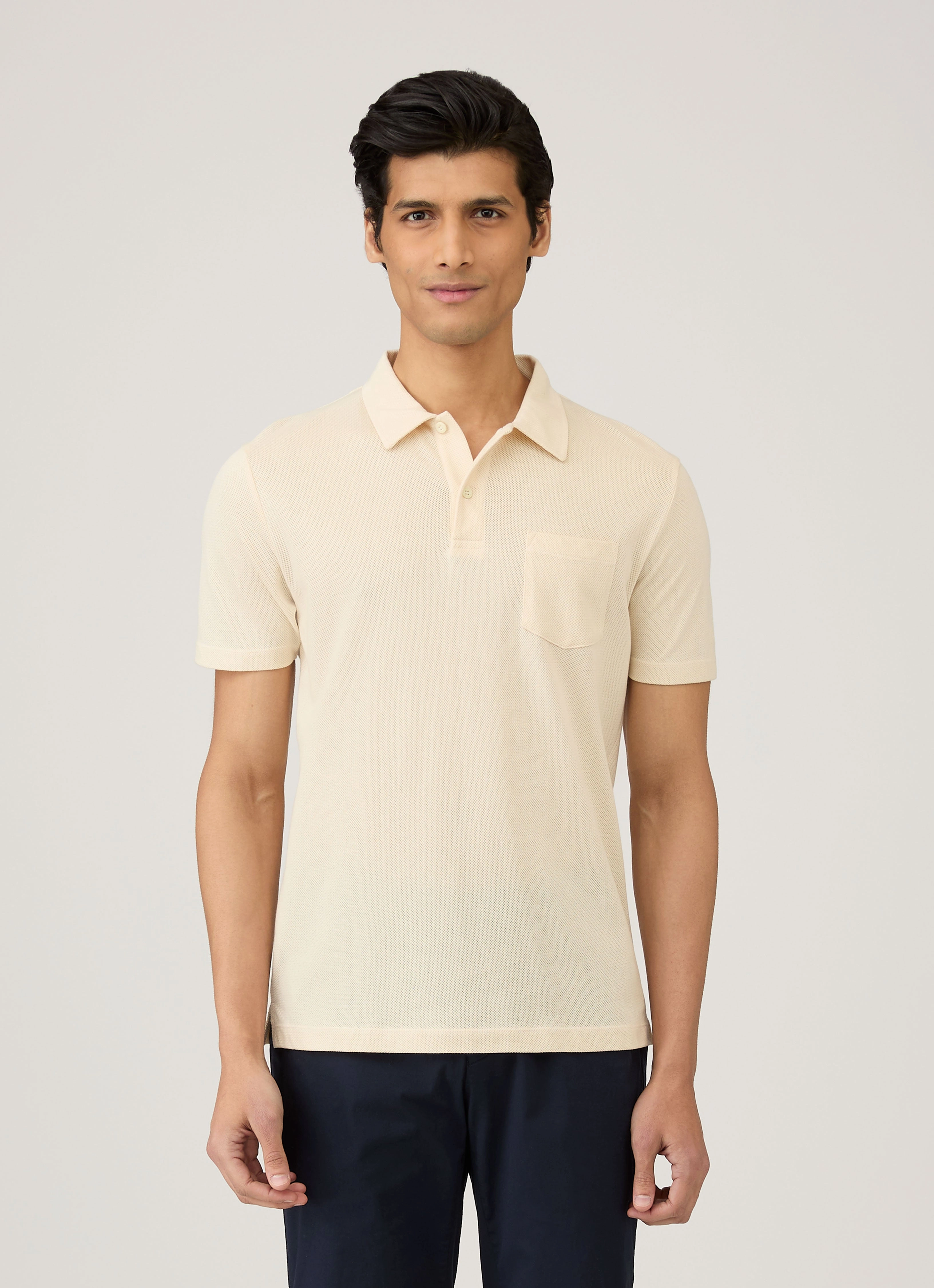 Performance Fabric Effortless Layer Men's Undyed Riviera Polo Shirt in Undyed