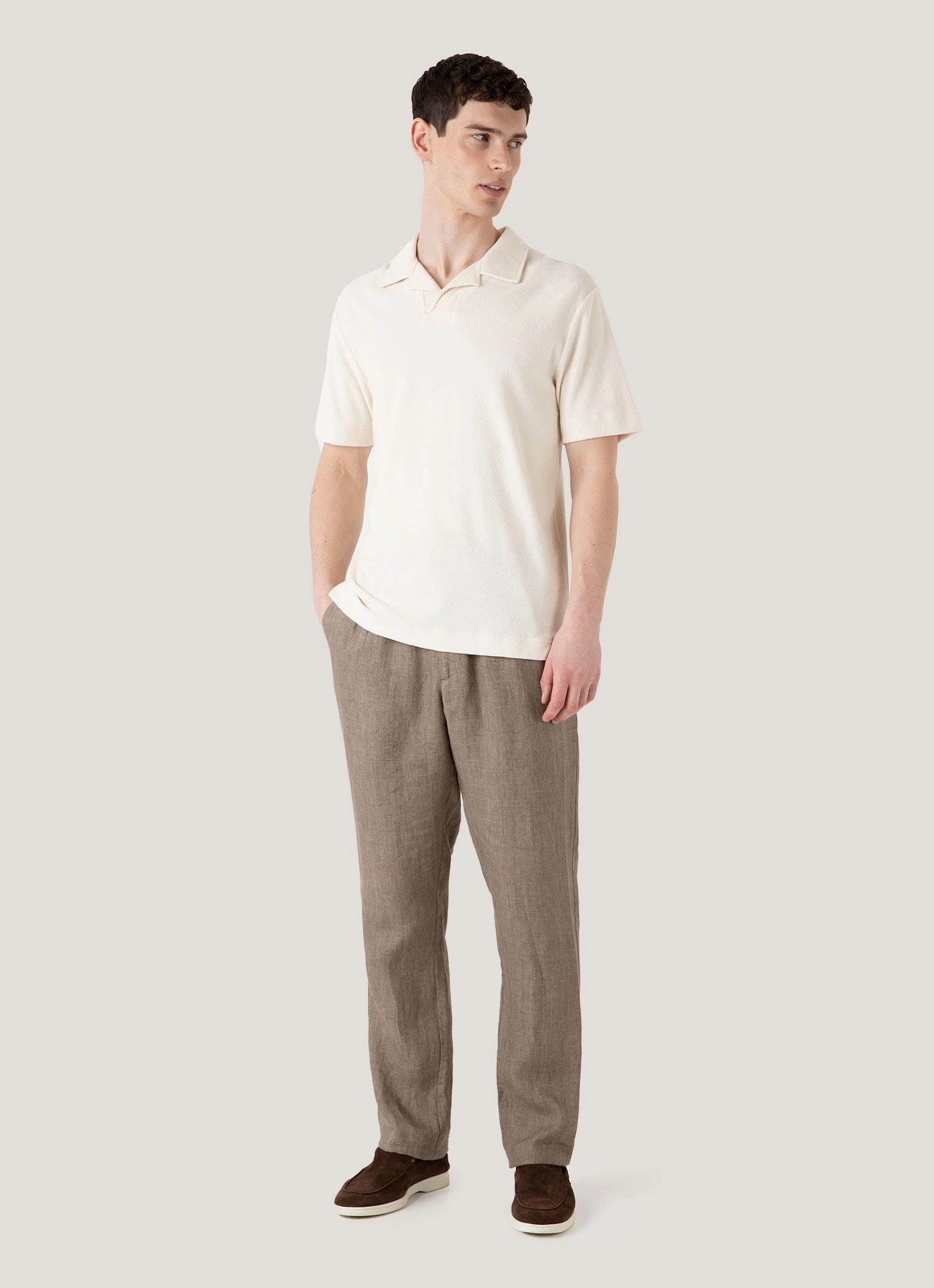 ShrinkageControl Process Men's Undyed Towelling Polo Shirt in Undyed