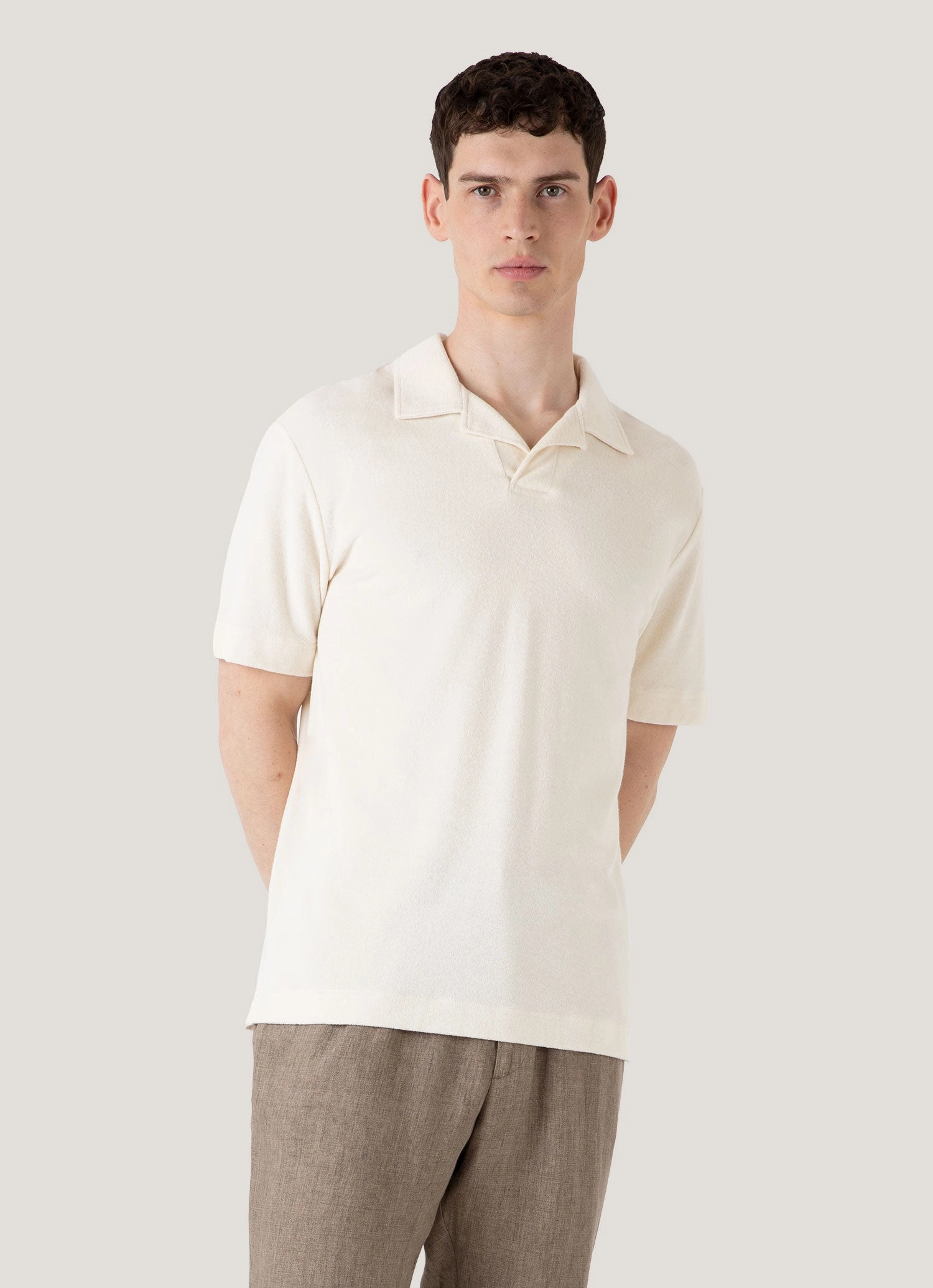 Men's Undyed Towelling Polo Shirt in Undyed All-day Comfort Functional Fit