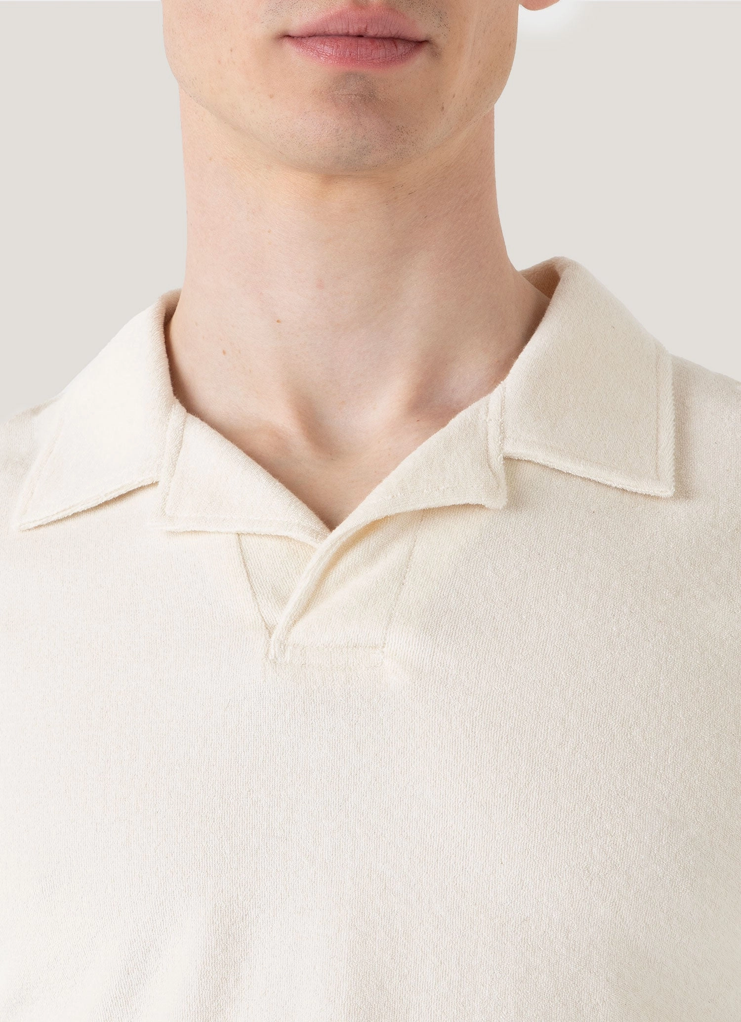 Men's Undyed Towelling Polo Shirt in Undyed Breathable Airflow Channels
