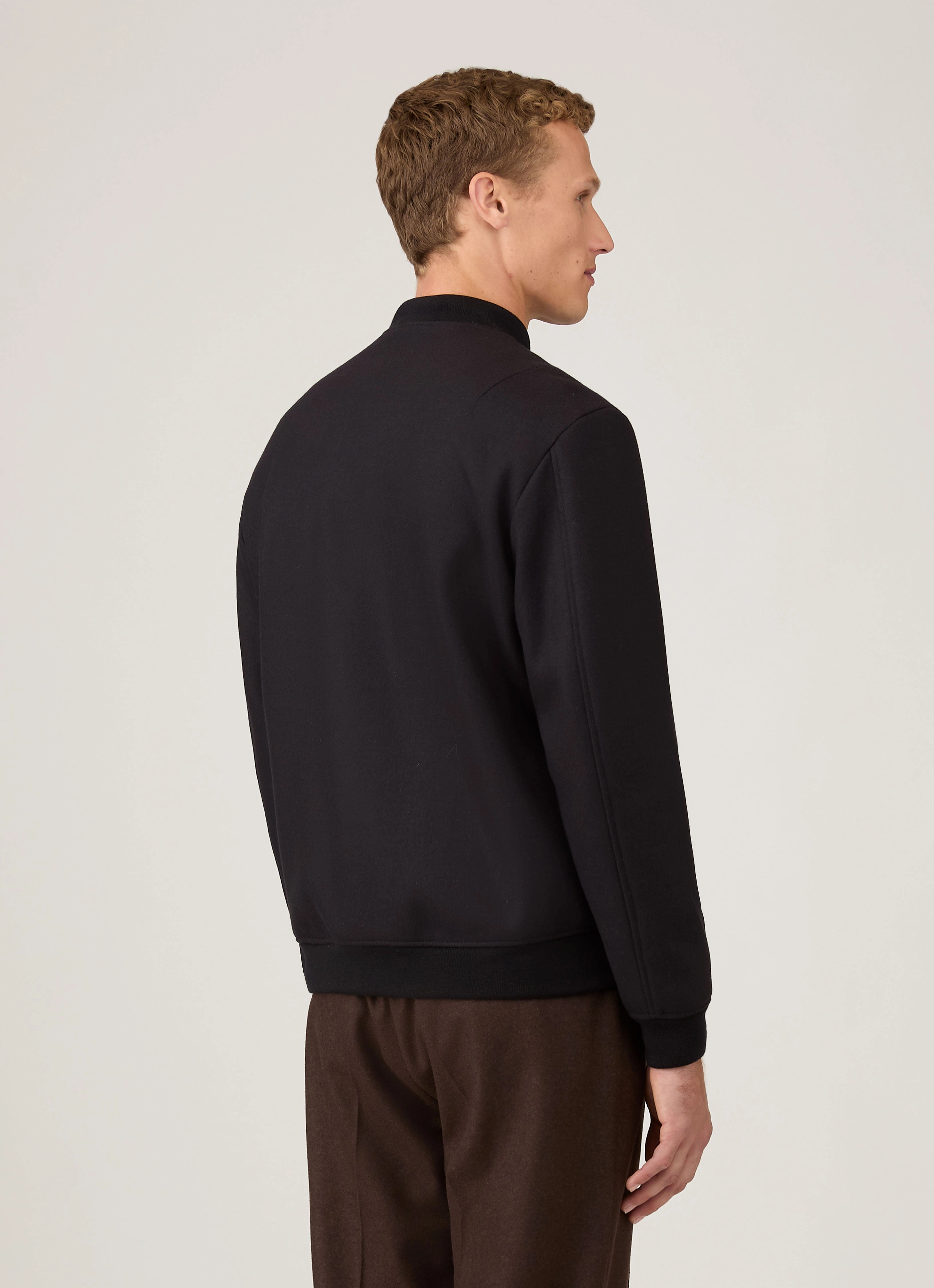 Men's Wool Bomber Jacket in Navy Unique