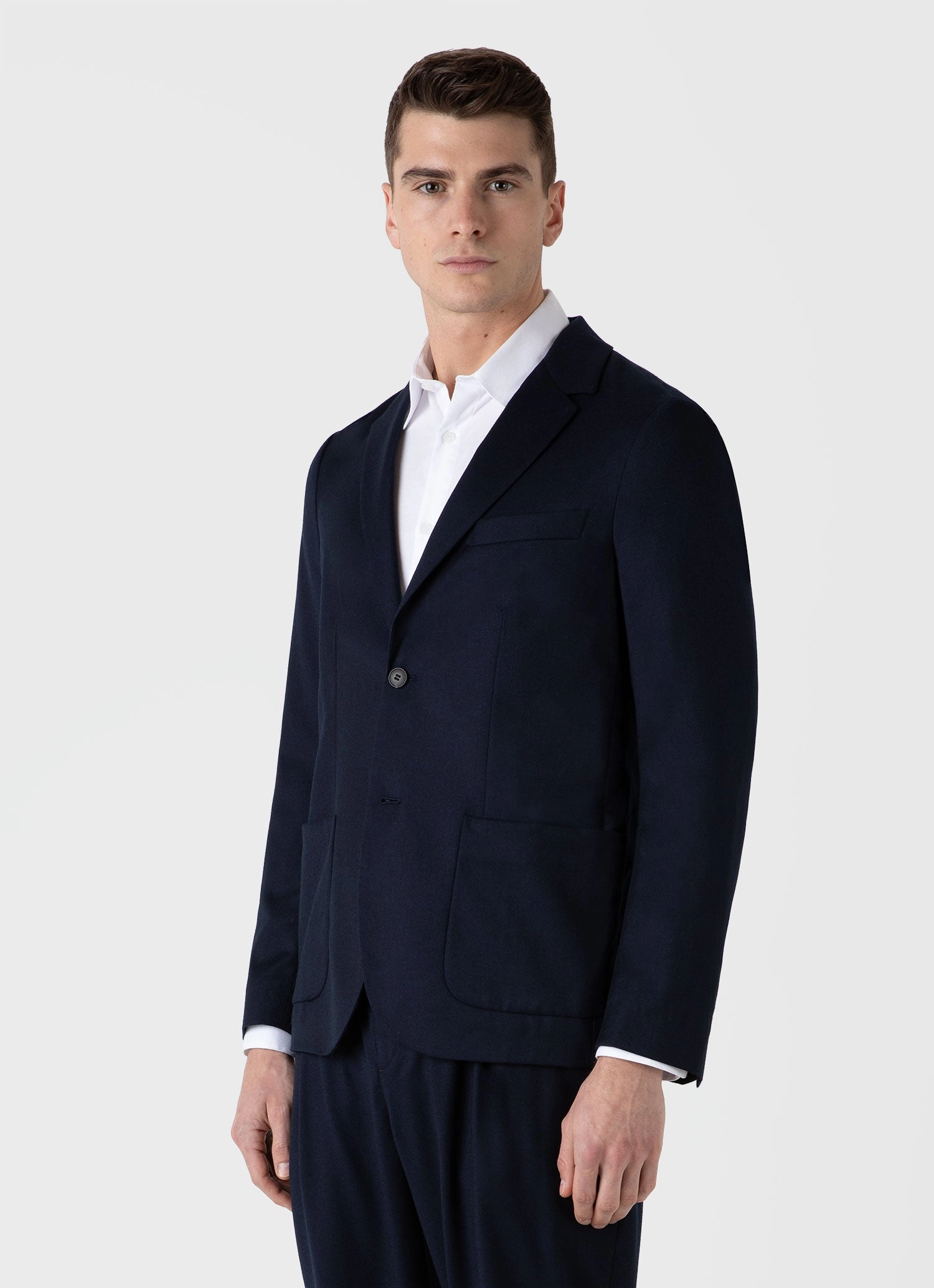 Men's Wool Flannel Blazer in Navy Melange coordinating piece