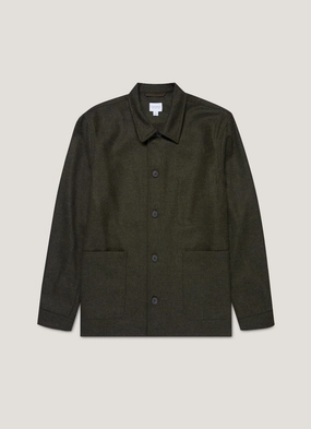 Men's Wool Twin Pocket Jacket in Drill Green Anti Static Material windproof lining Men's Wool Twin Pocket Jacket in Drill Green
