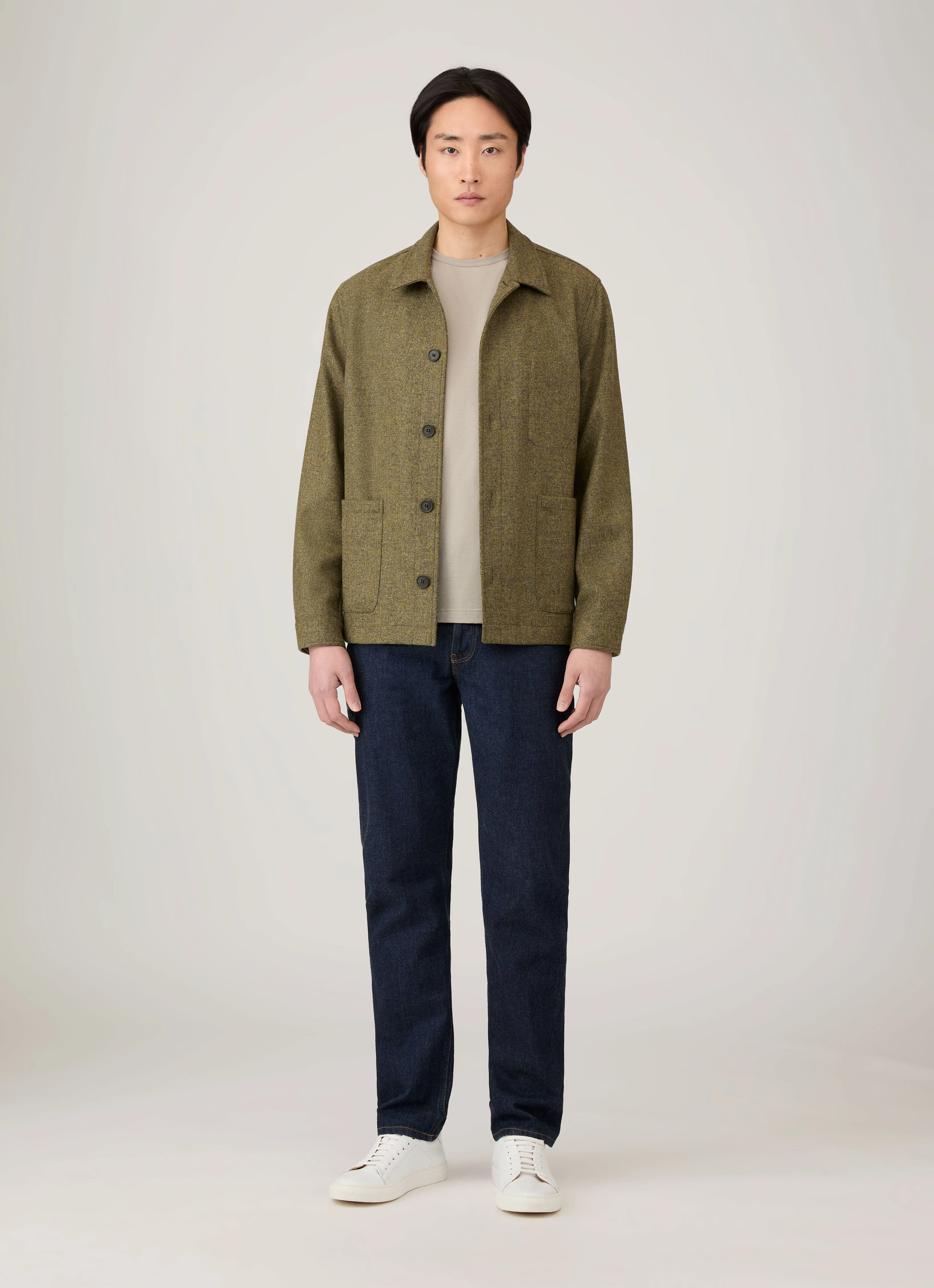 Schedule Men's Wool Twin Pocket Jacket in Sea Moss
