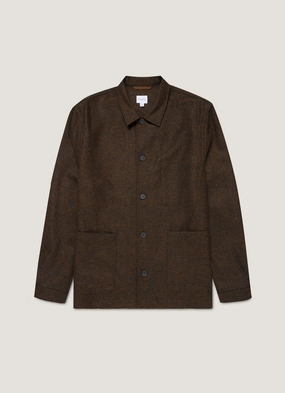 Men's Wool Twin Pocket Jacket in Truffle Menswear style Men's Wool Twin Pocket Jacket in Truffle Noise Reduced Fabric