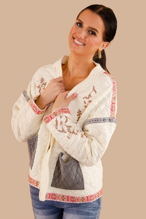 Adjustable Cuffs WeightedHem Mending Our Relationship Jacket