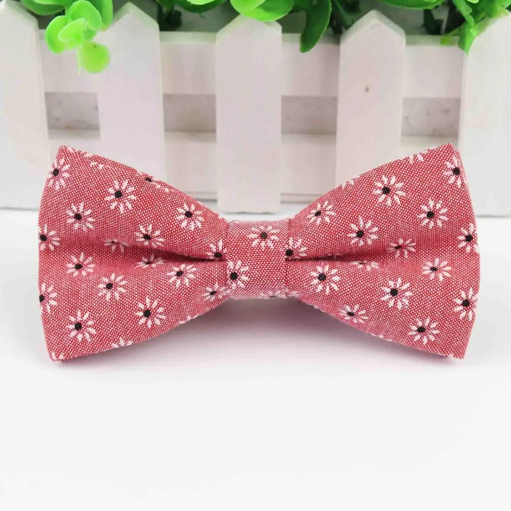 Mens Bow Tie Flexible Bowtie Smooth Necktie Soft Cotton Butterfly Decorative Pattern Paisley Flower Ties