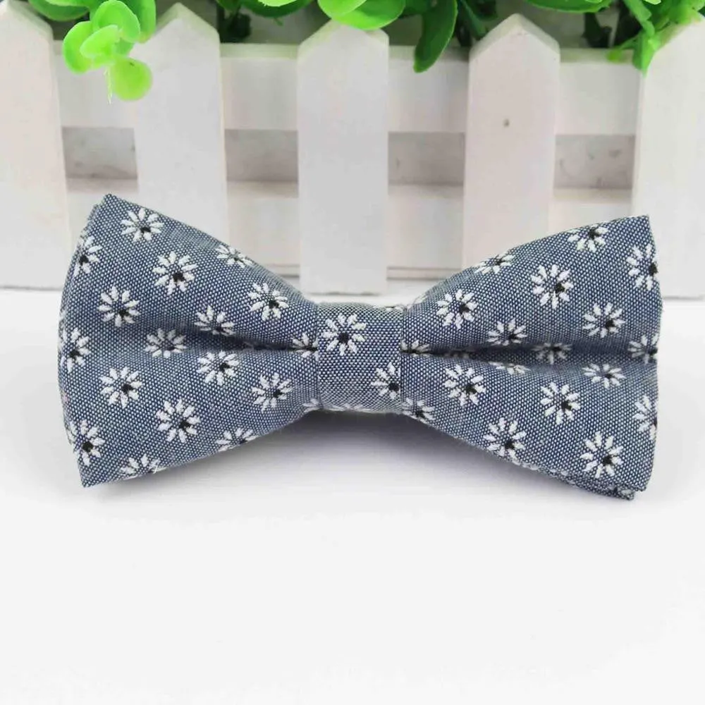 Mens Bow Tie Flexible Bowtie Smooth Necktie Soft Cotton Butterfly Decorative Pattern Paisley Flower Ties