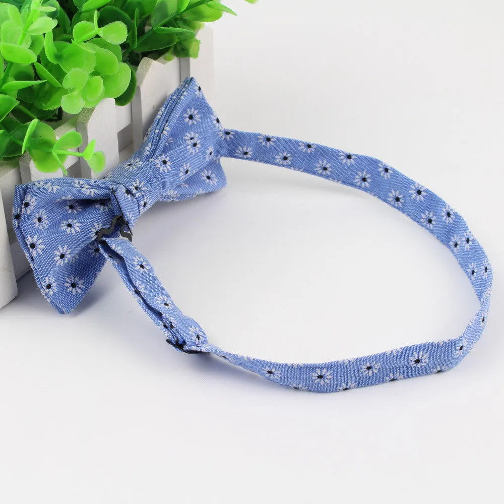 Mens Bow Tie Flexible Bowtie Smooth Necktie Soft Cotton Butterfly Decorative Pattern Paisley Flower Ties