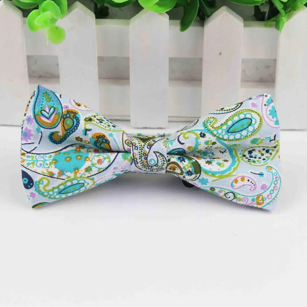 Mens Bow Tie Flexible Bowtie Smooth Necktie Soft Cotton Butterfly Decorative Pattern Paisley Flower Ties