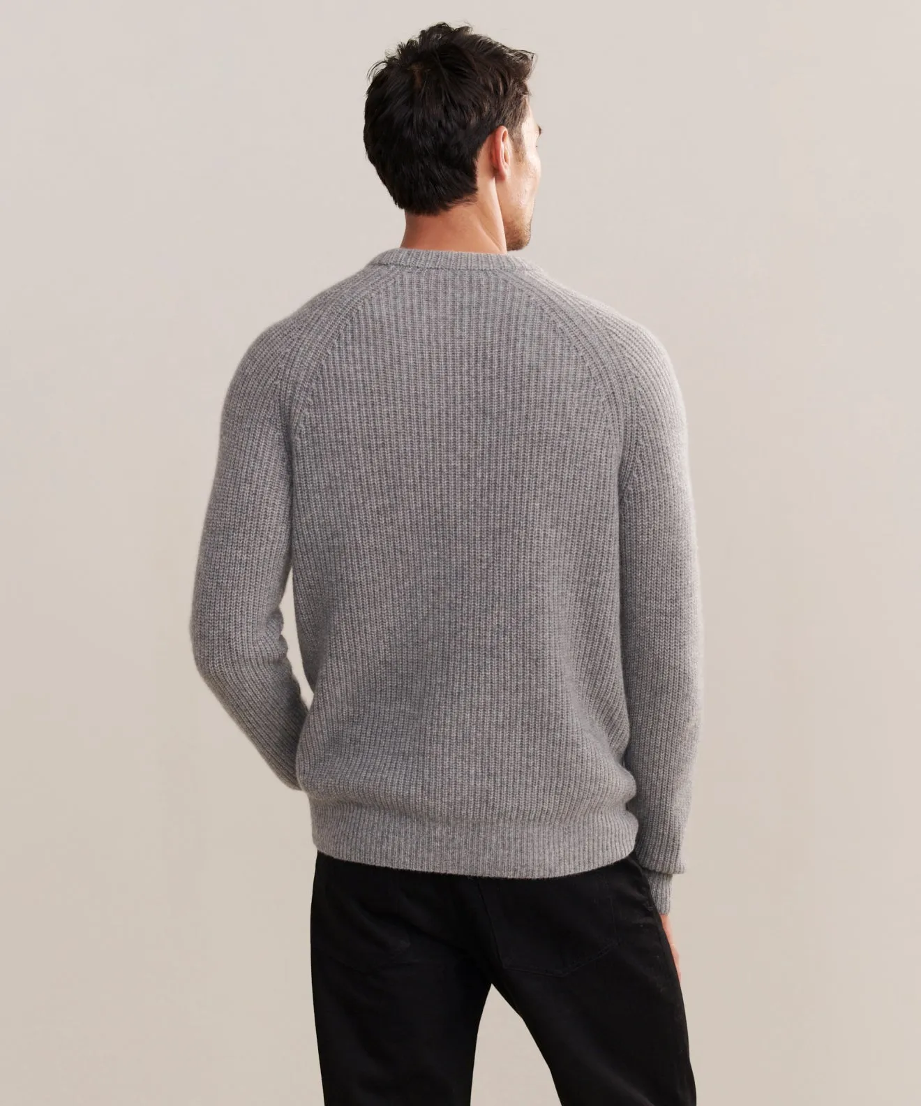 Metallic Fiber Blend Men's Cashmere Fisherman
