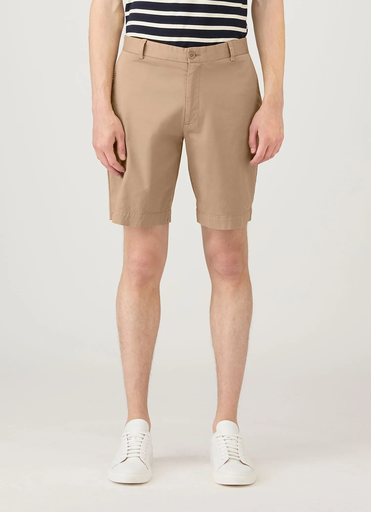 suede look Men's Chino Shorts in Dark Stone