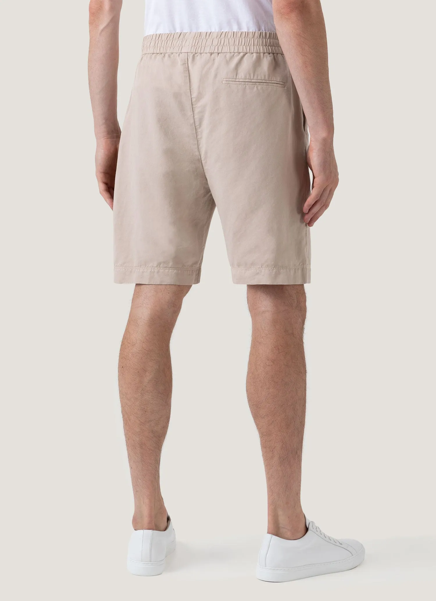 Comfortable fit Quick Fit Wear Men's Cotton Linen Drawstring Shorts in Light Sand