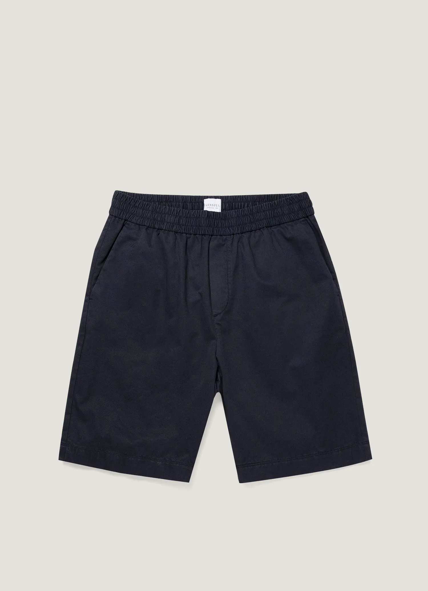 Men's Cotton Linen Drawstring Shorts in Navy sunglasses Tennis shorts