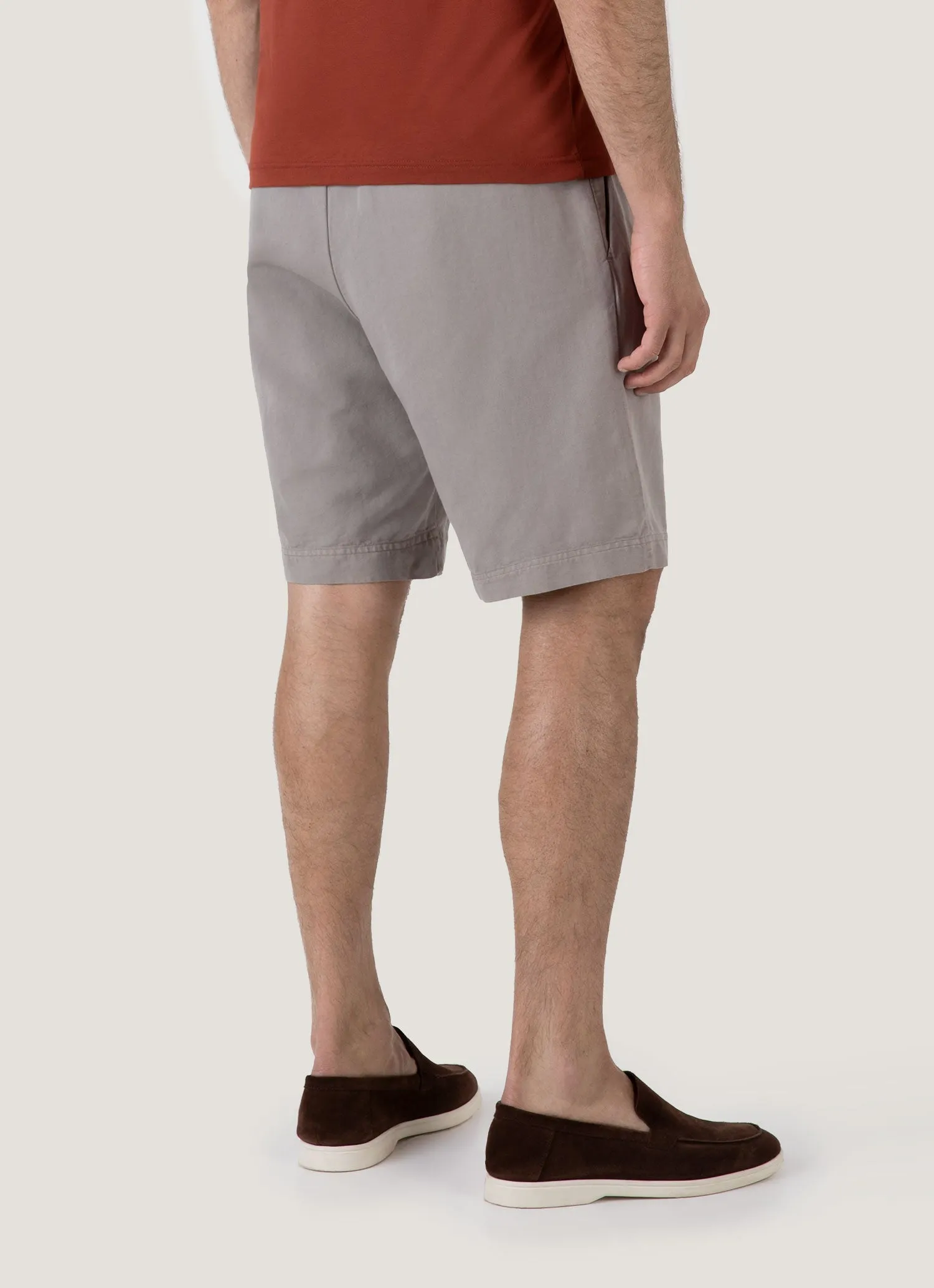 Sporty Layer Day Out Men's Cotton Linen Drawstring Shorts in Pewter