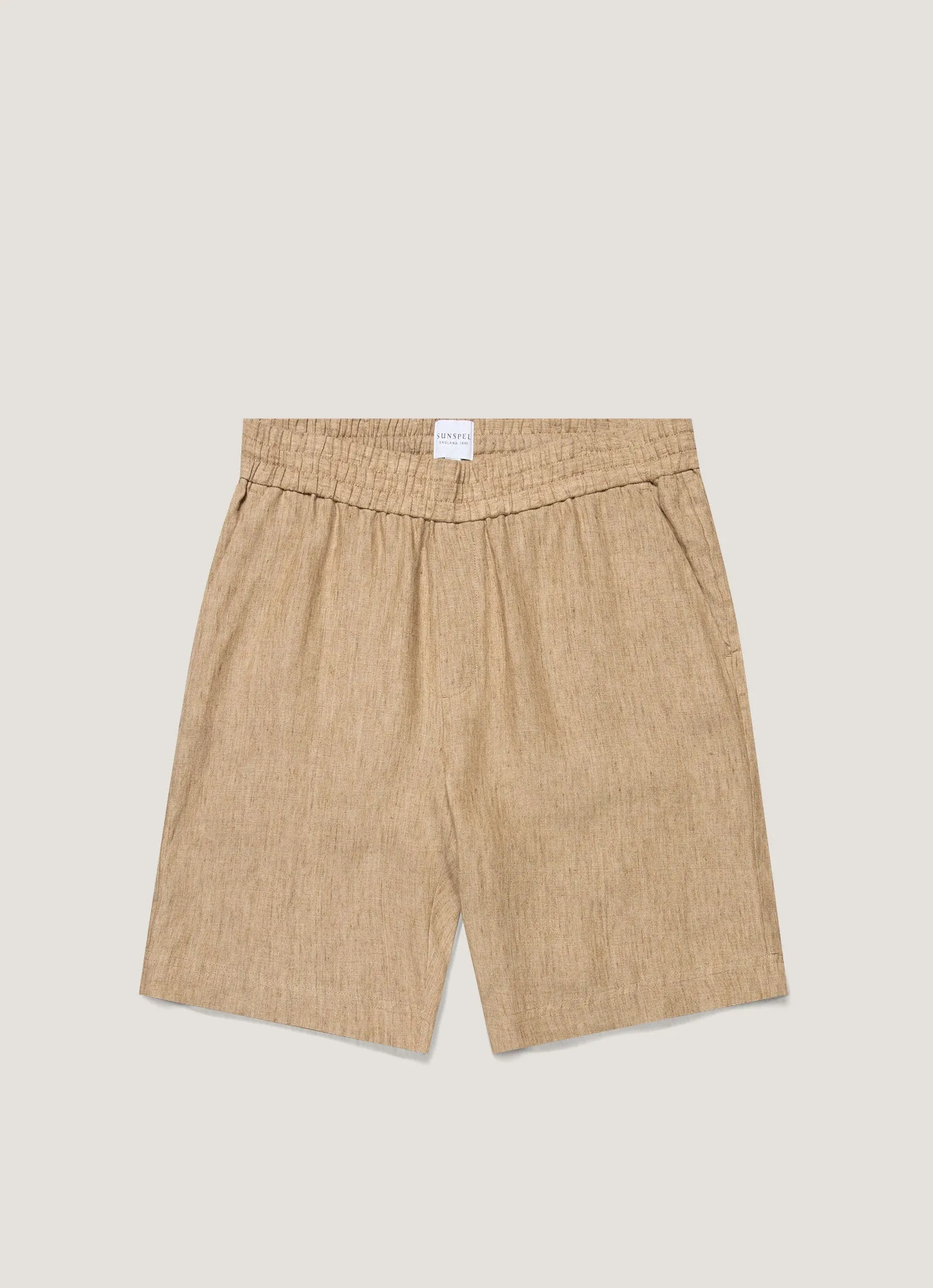 Men's Linen Drawstring Short in Dune Melange Outdoor Adventure