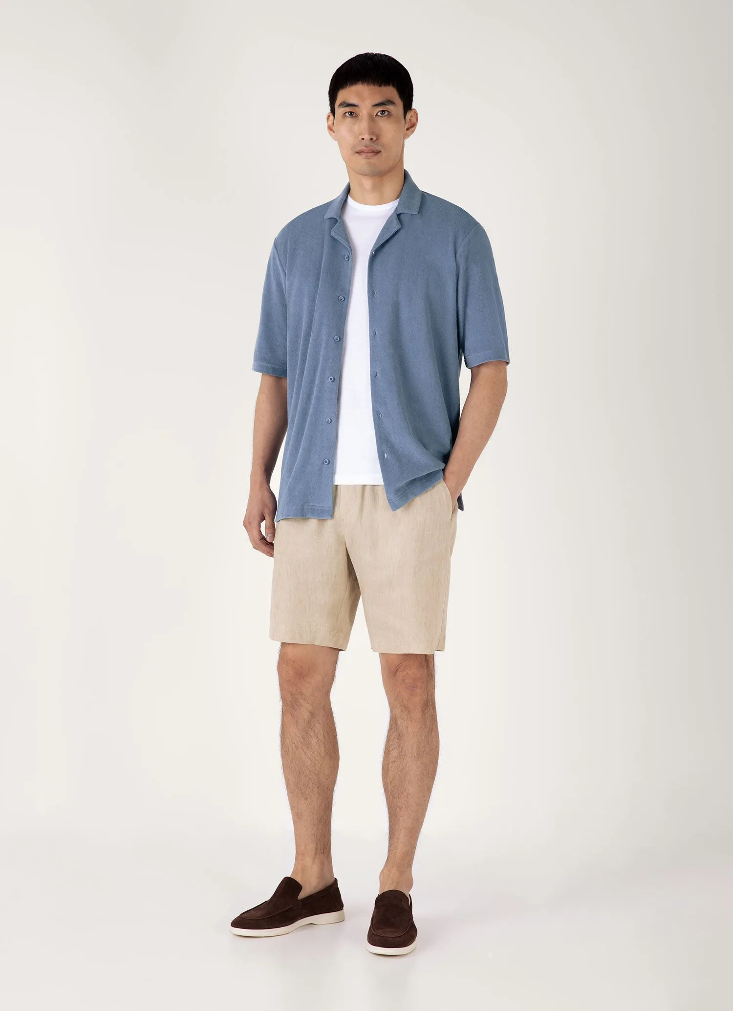 fishing outfit Men's Linen Drawstring Short in Light Sand