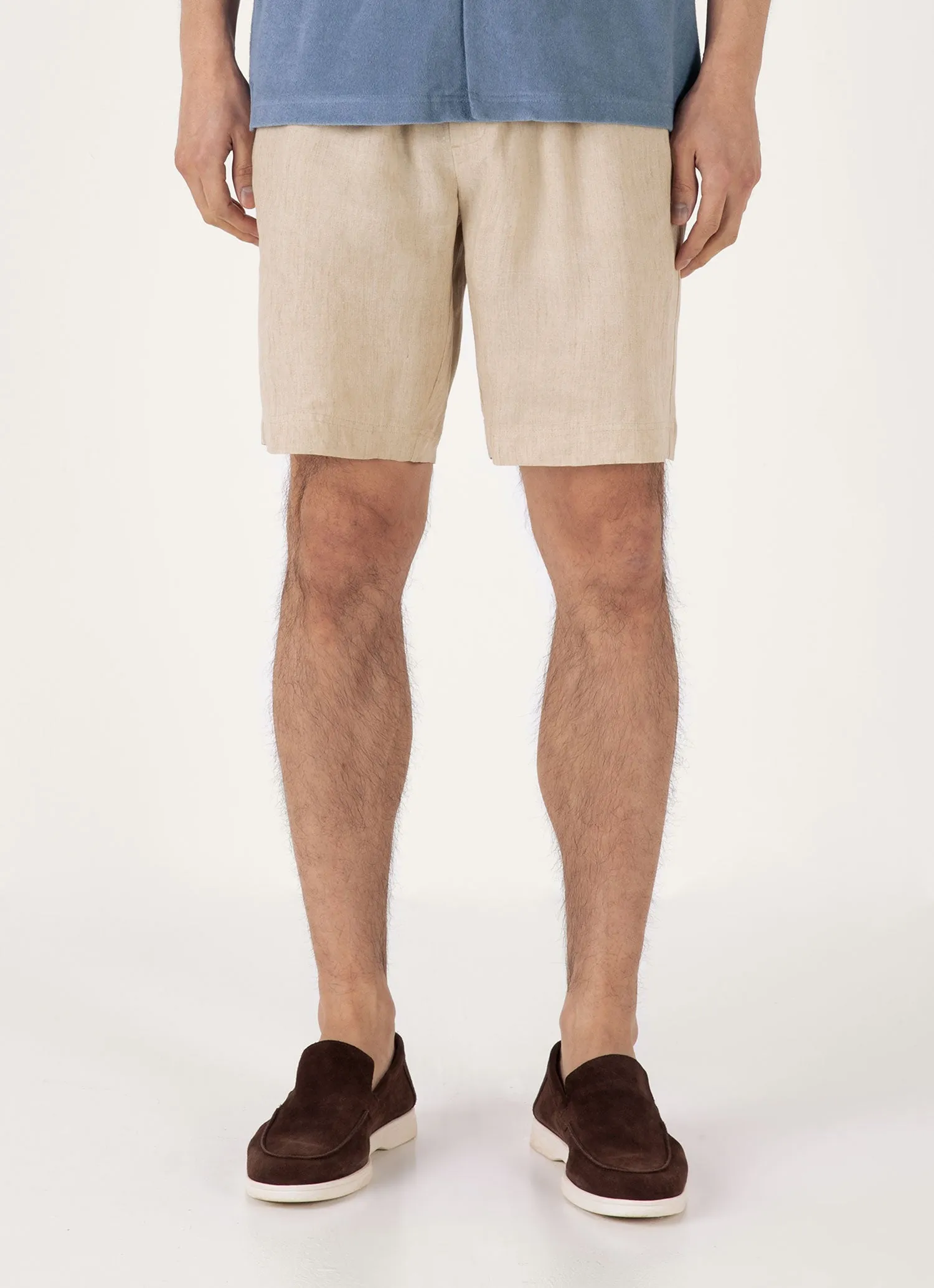 Comfort Design Men's Linen Drawstring Short in Light Sand