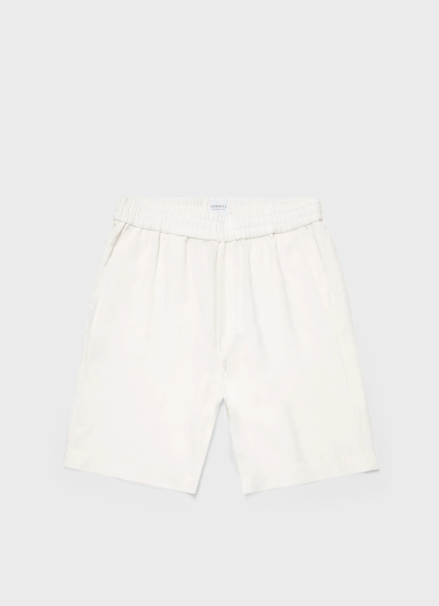 Multi Pocket Design Men's Linen Drawstring Short in White