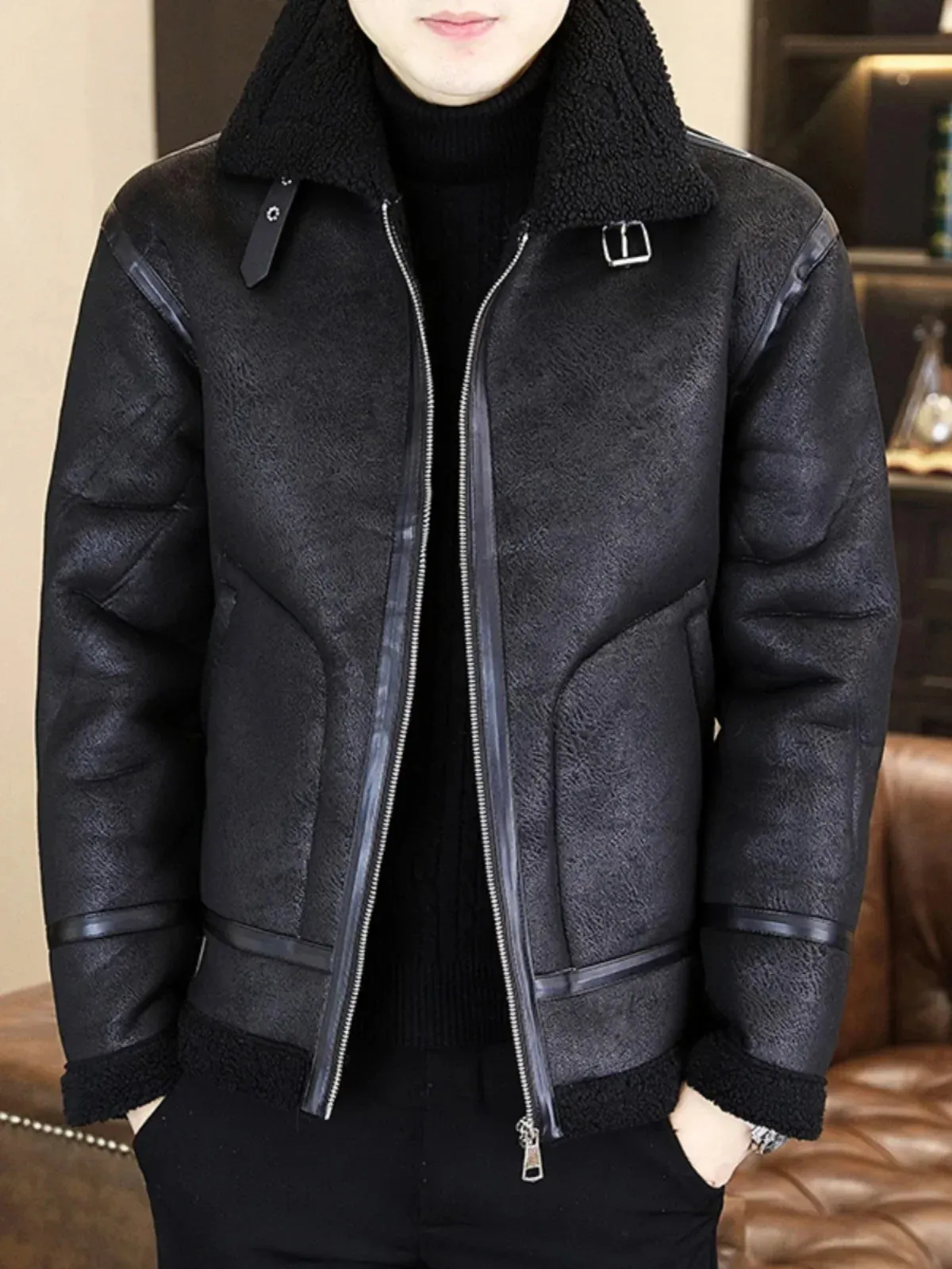 Men's New High Quality  Winter Men New Faux Lamb Fur Coats Men'S Korean Thick Warm Casual Jacket