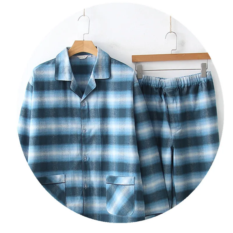 Men's Plaid Pajama Set Heavy