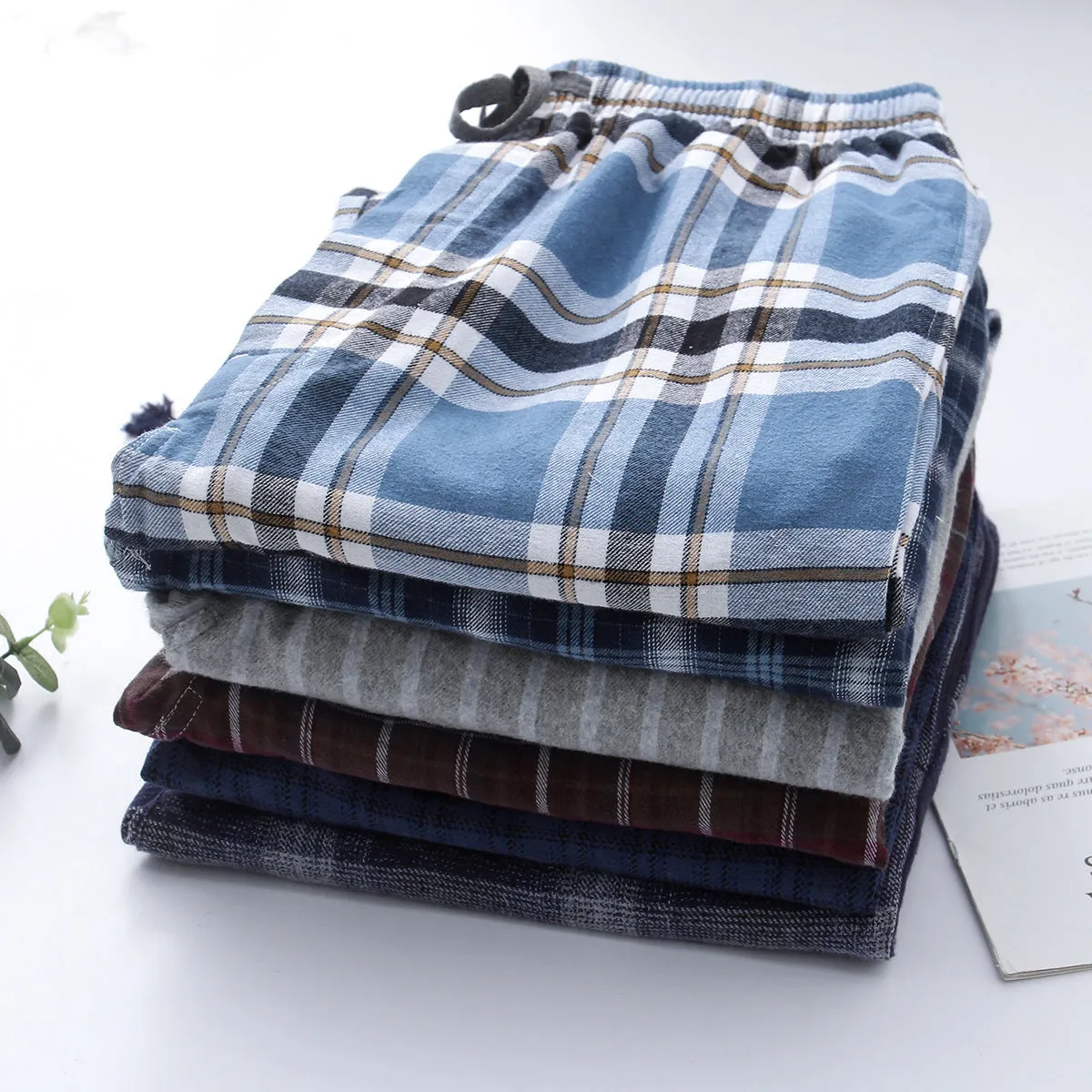 Men's Plaid Pajama Set Heavy