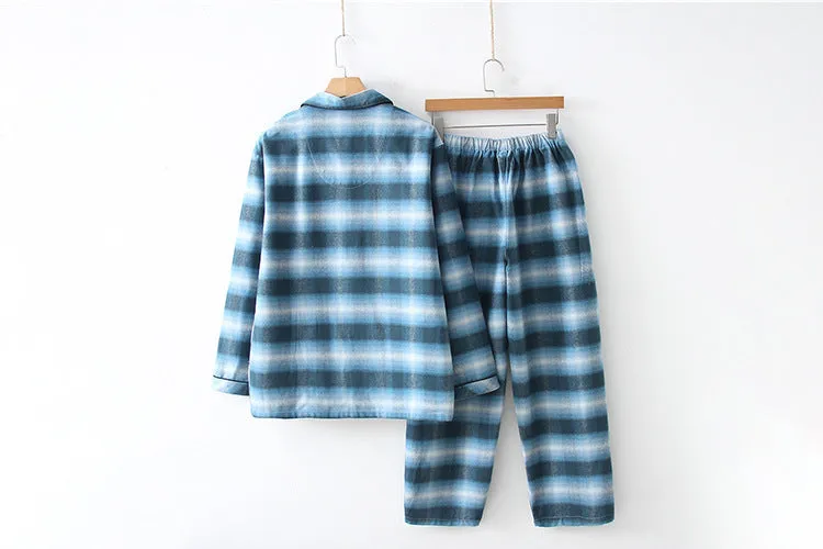 Men's Plaid Pajama Set Heavy