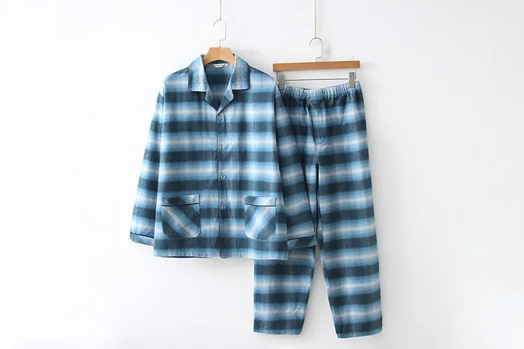 Men's Plaid Pajama Set Heavy