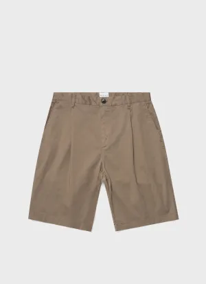Men's Pleated Twill Short in Dark Stone Comfortable Style Men's Pleated Twill Short in Dark Stone present for her Beach Wear