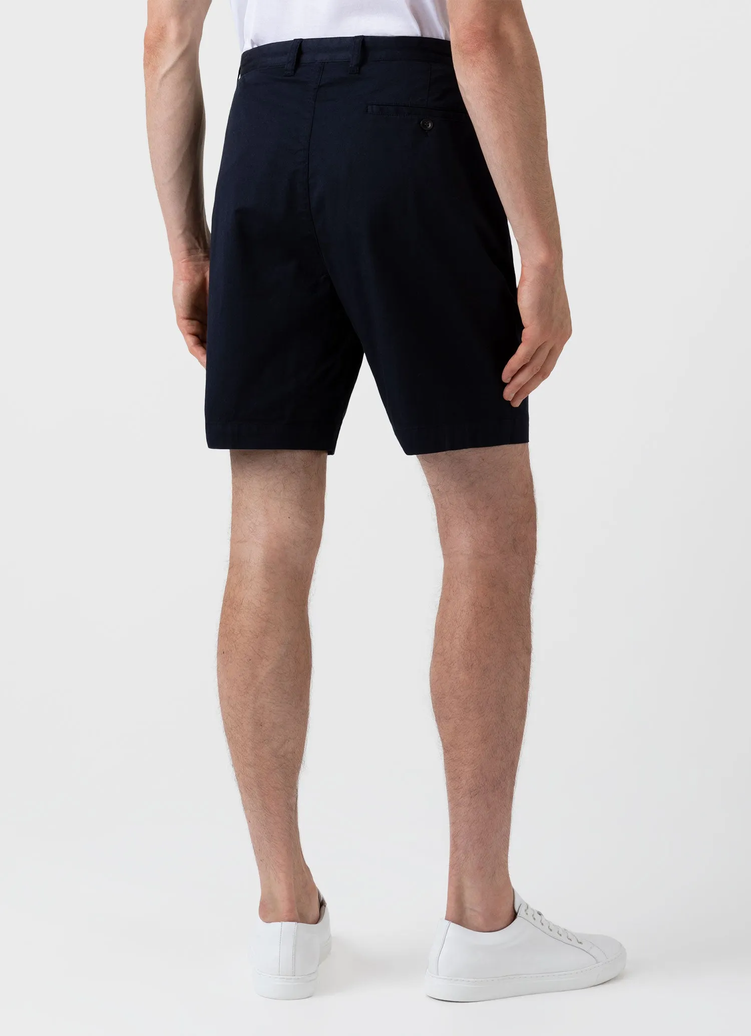 Men's Pleated Twill Short in Navy Chill Breeze laid-back style