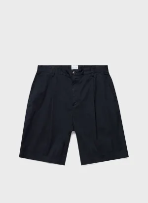 Men's Pleated Twill Short in Navy Anti Pilling Finish Chafe Resistant Seams Men's Pleated Twill Short in Navy