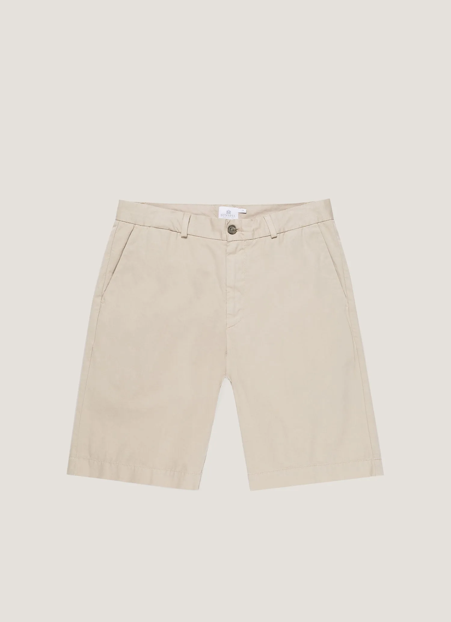 Active Wear Outdoor Relax Men's Stretch Cotton Twill Chino Shorts in Light Stone
