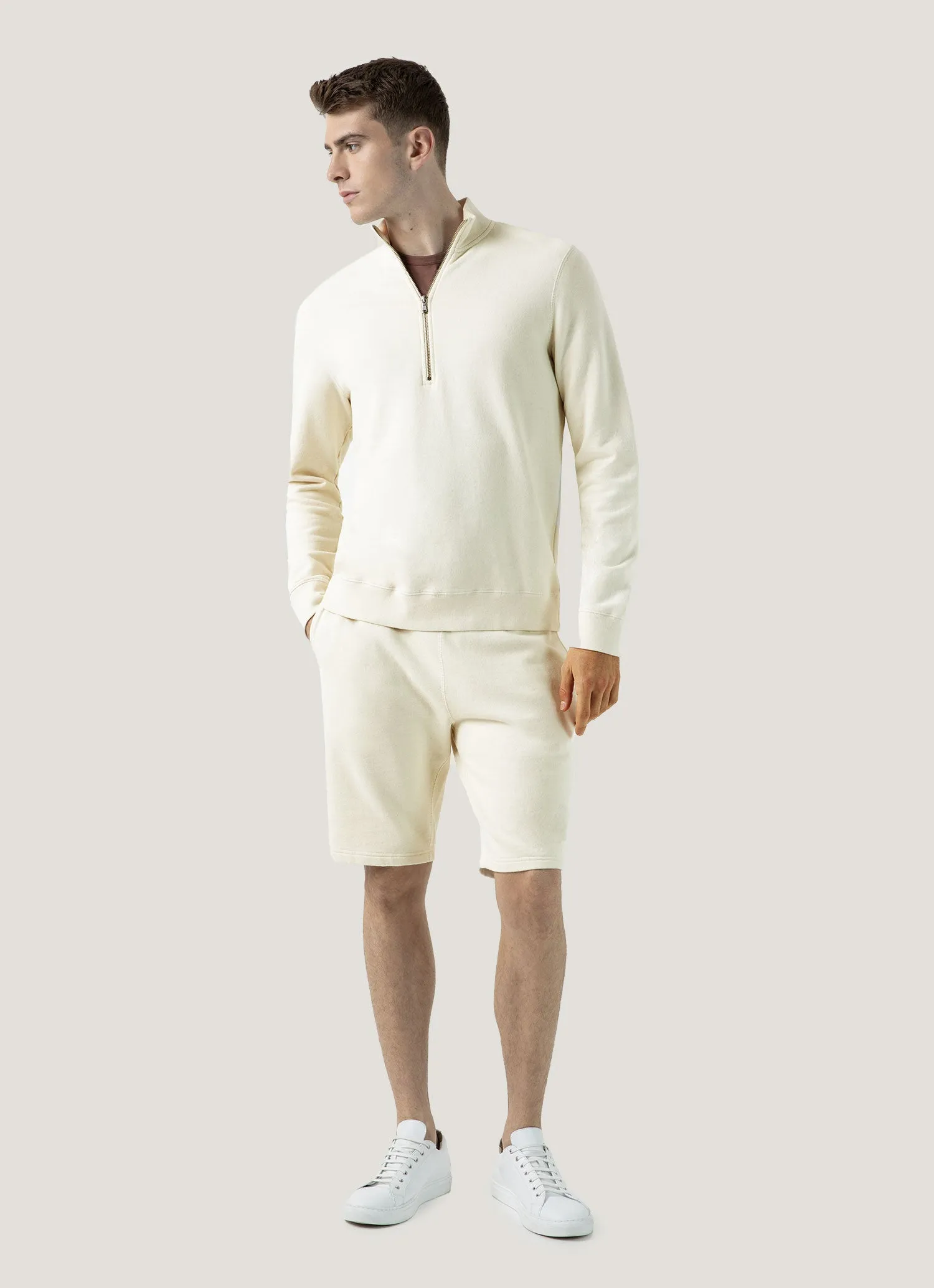 Men's Undyed Loopback Shorts in Undyed Secure Pocket Zippers Quick Release Fasteners
