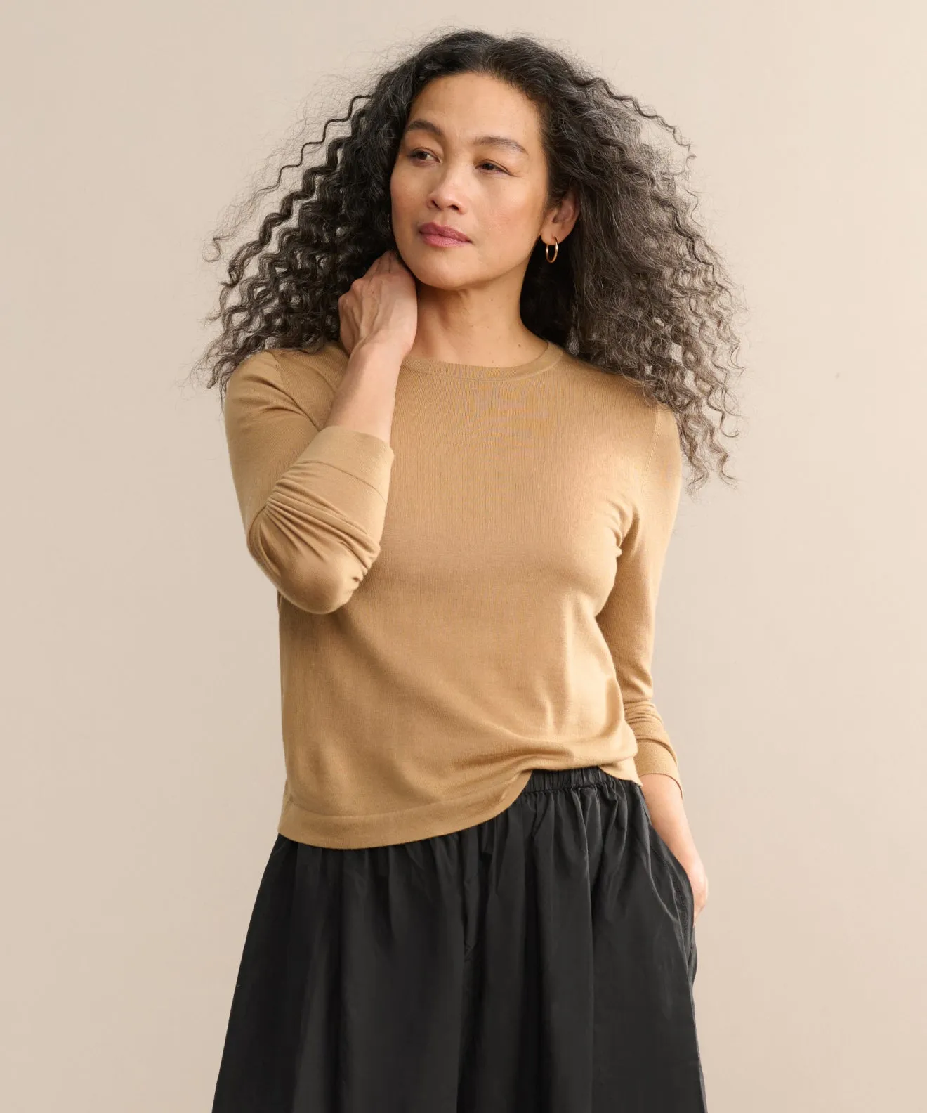 Hidden Button Placket HighElasticity Thread Mercer Crewneck