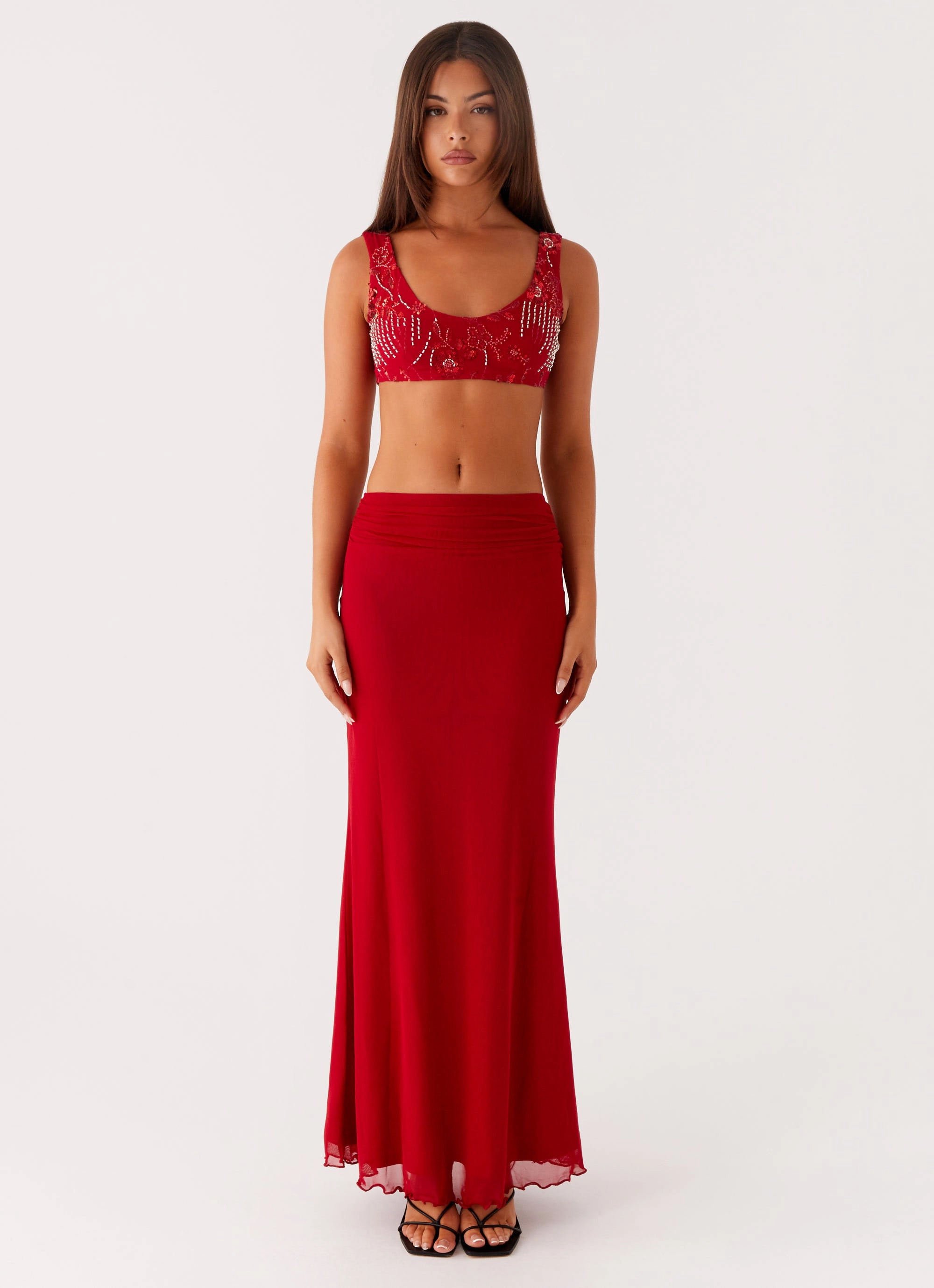 ReinforcedStitching Mercer Sequin Bralette - Red
