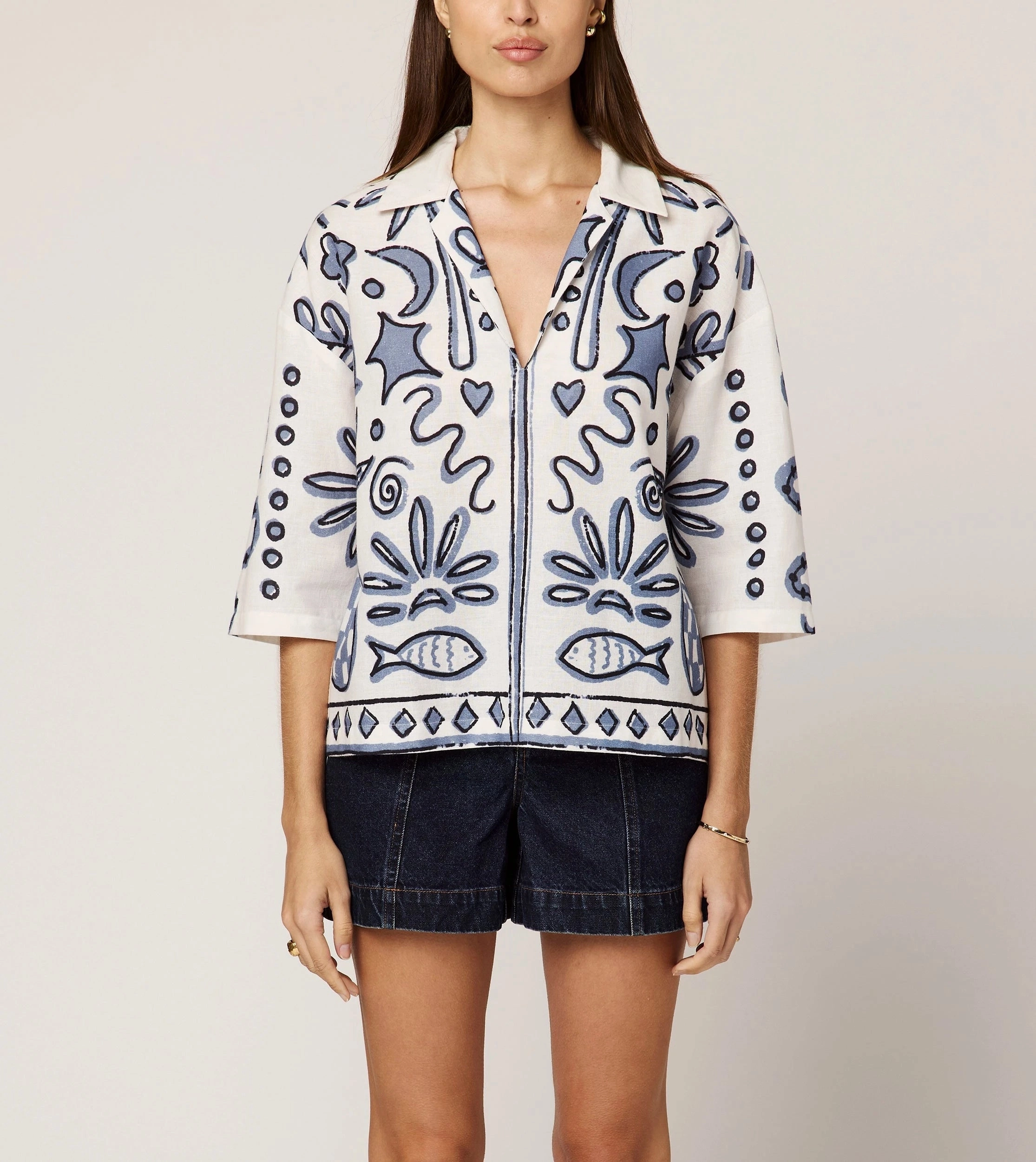 Meredith Blouse | Verona Long Sleeve Shirt High Density Knit