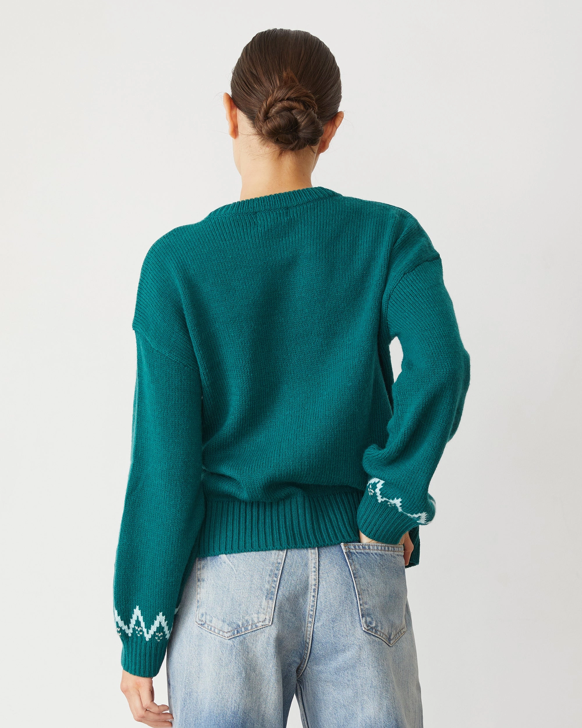 DoubleStitching Merino Wool Fair Isle Crew Neck