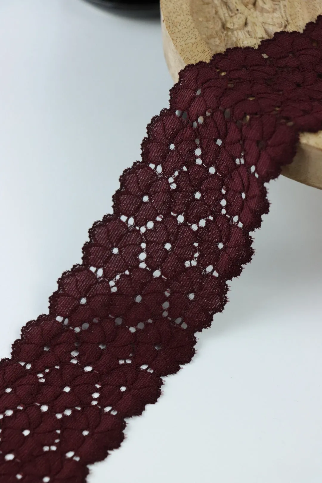 Merlot 2.5" Wide Stretch Lace